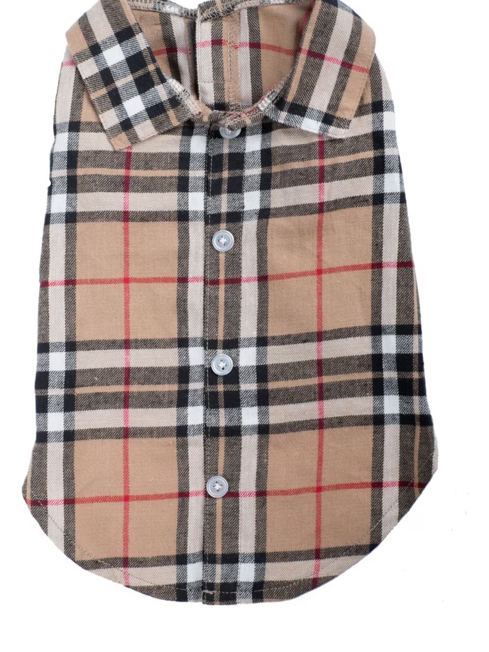The Worthy Dog Tan Plaid Dog Shirt